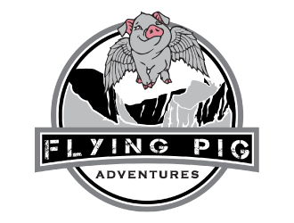 Flying Pig Adventures logo design by nona