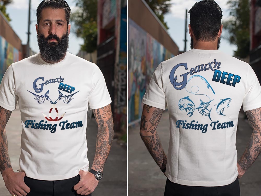 Geauxn Deep Fishing Team logo design by bulatITA