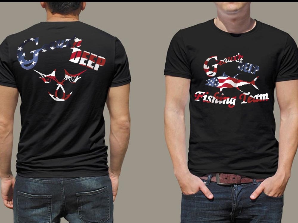 Geauxn Deep Fishing Team logo design by bulatITA