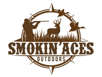 Smokin’ Aces Outdoors logo design by ElonStark