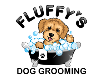 Fluffys Dog Grooming  logo design by ingepro