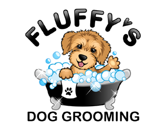 Fluffys Dog Grooming  logo design by ingepro