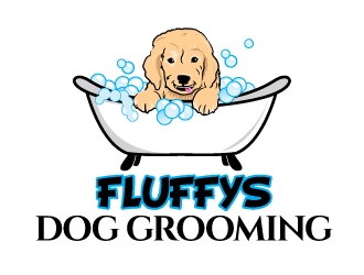 Fluffys Dog Grooming  logo design by logoguy
