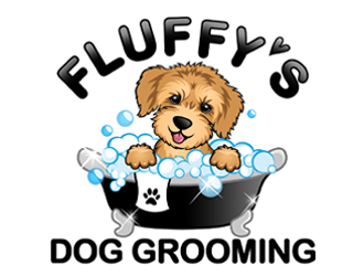 Fluffys Dog Grooming  logo design by ingepro