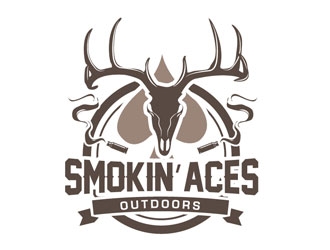 Smokin’ Aces Outdoors logo design by LogoInvent