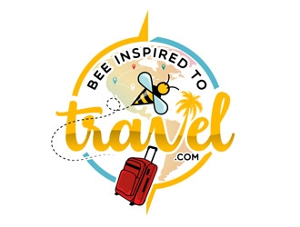Bee inspired to travel logo design by DreamLogoDesign
