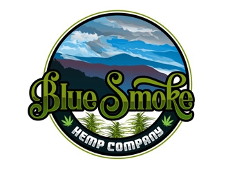 Blue Smoke Hemp Company logo design by DreamLogoDesign
