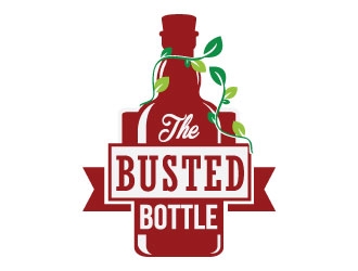 The Busted Bottle logo design by Suvendu