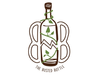 The Busted Bottle logo design by katiemcarthur