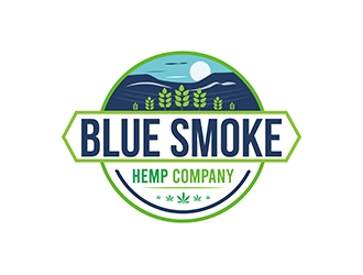 Blue Smoke Hemp Company logo design by zubi