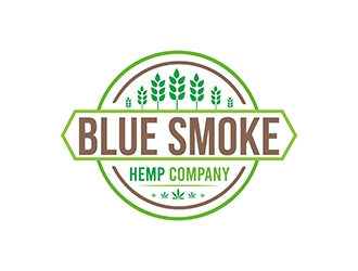 Blue Smoke Hemp Company logo design by zubi