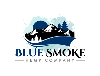 Blue Smoke Hemp Company logo design by pencilhand