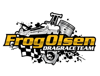 Frog Olsen Dragrace Team logo design by ElonStark