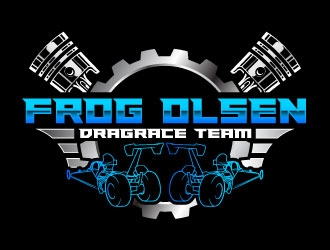 Frog Olsen Dragrace Team logo design by daywalker