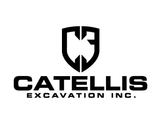 Catellis Excavation Inc. CE logo design by ElonStark