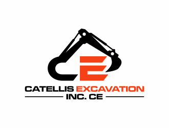 Catellis Excavation Inc. CE logo design by hidro