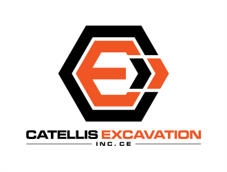 Catellis Excavation Inc. CE logo design by evdesign
