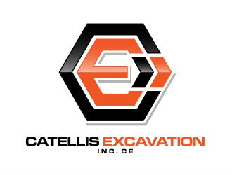 Catellis Excavation Inc. CE logo design by evdesign