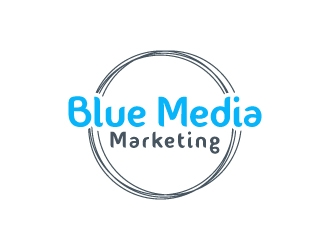 BLUE MEDIA Marketing logo design by wongndeso
