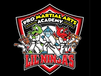 PRO MARTIAL ARTS        LIL` NINJA`S logo design by logoguy