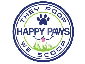 Happy Paws They Poop We Scoop logo design by logoguy