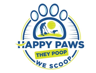 Happy Paws They Poop We Scoop logo design by logoguy