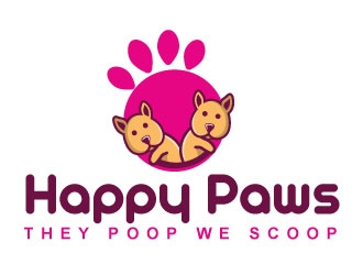 Happy Paws They Poop We Scoop logo design by Suvendu