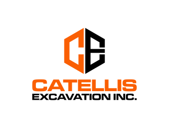 Catellis Excavation Inc. CE logo design by pakNton