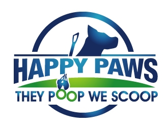 Happy Paws They Poop We Scoop logo design by PMG