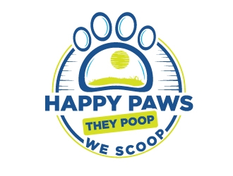 Happy Paws They Poop We Scoop logo design by logoguy