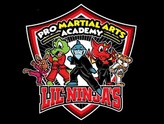 PRO MARTIAL ARTS        LIL` NINJA`S logo design by logoguy