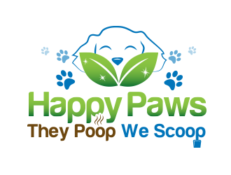Happy Paws They Poop We Scoop logo design by BeDesign