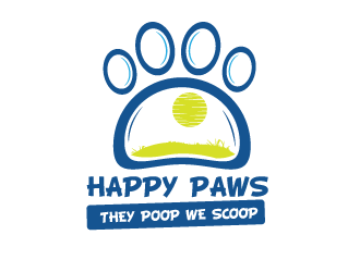 Happy Paws They Poop We Scoop logo design by logoguy