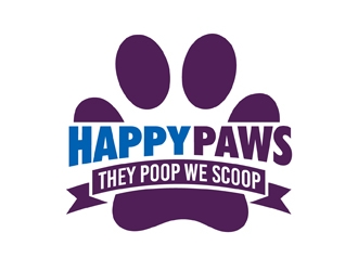 Happy Paws They Poop We Scoop logo design by DreamLogoDesign
