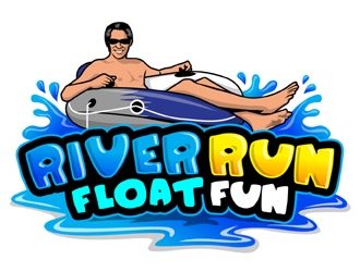 River Run Float Fun logo design by MAXR