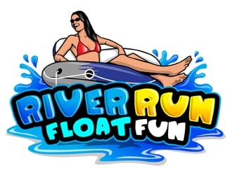 River Run Float Fun logo design by MAXR