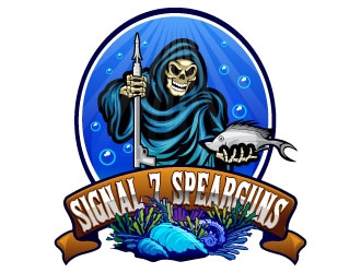 Signal 7 spearguns logo design by Suvendu