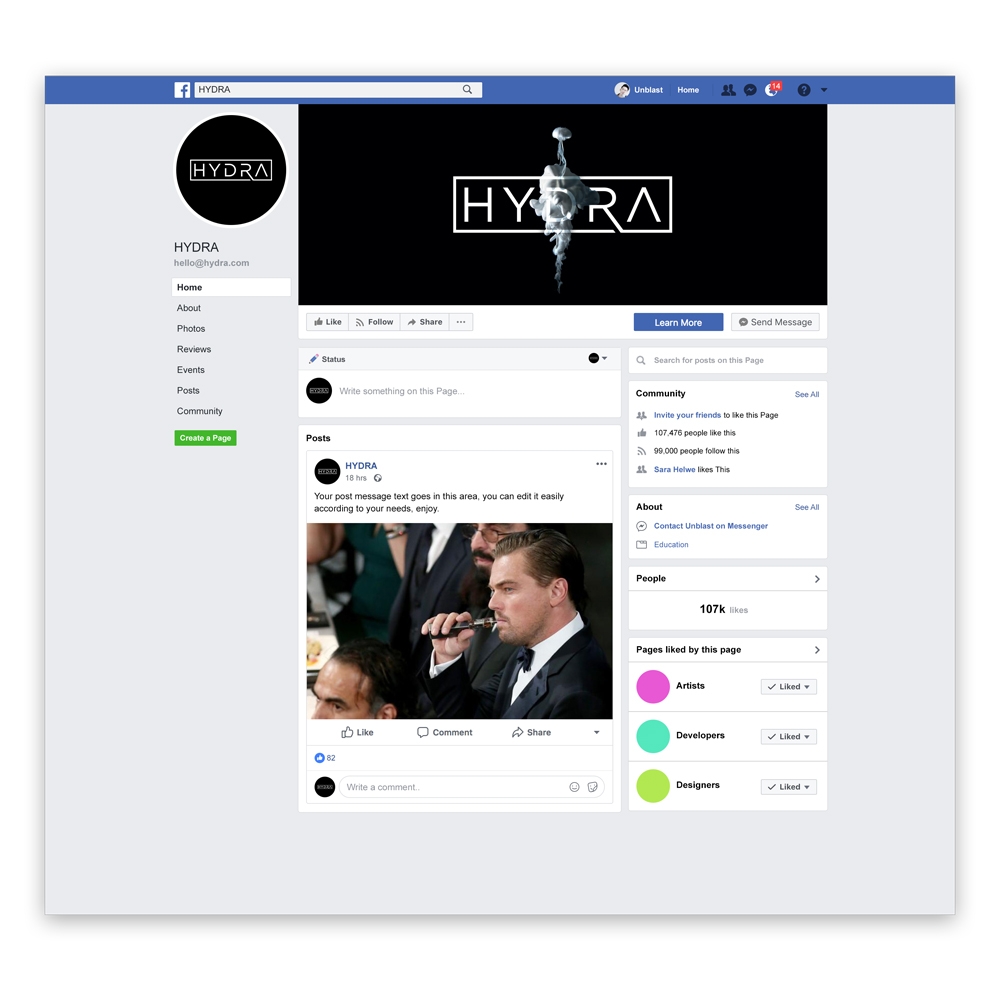 Hydra logo design by Manolo