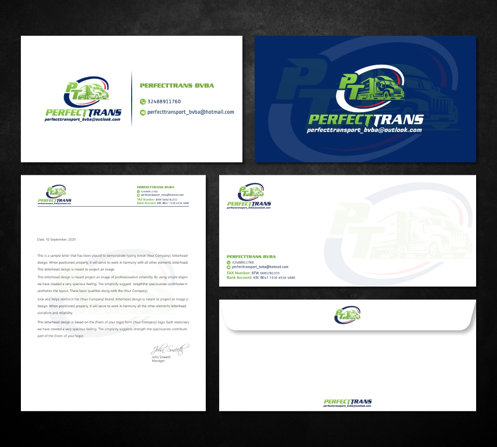 PerfectTrans BVBA logo design by Boomstudioz