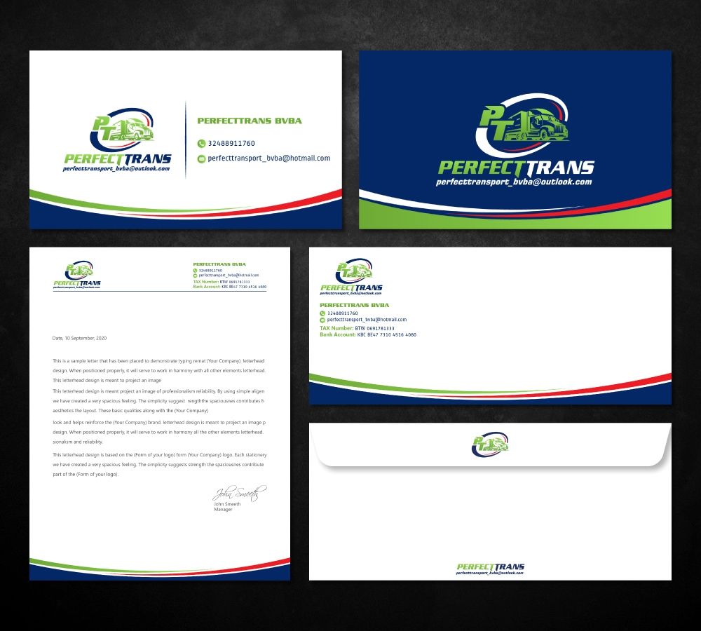 PerfectTrans BVBA logo design by Boomstudioz