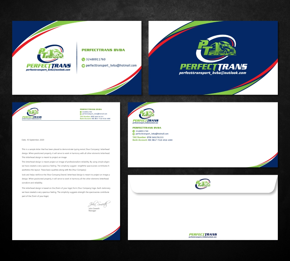 PerfectTrans BVBA logo design by Boomstudioz