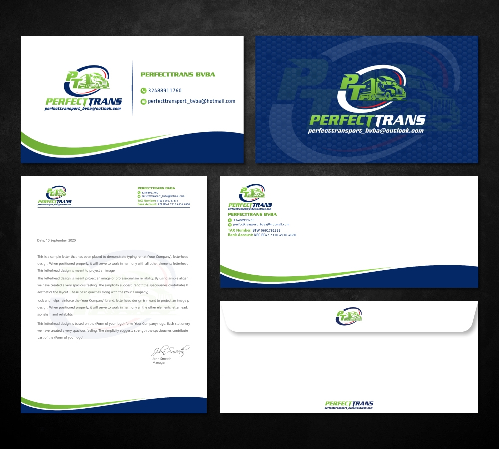 PerfectTrans BVBA logo design by Boomstudioz