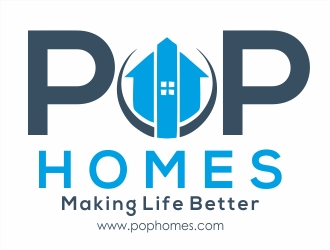 PoP Homes logo design by nikkiblue