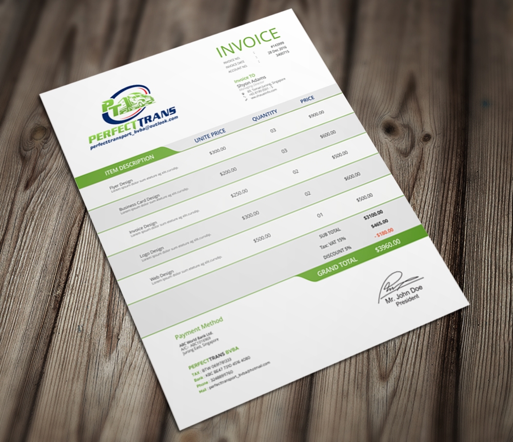 PerfectTrans BVBA logo design by Kindo