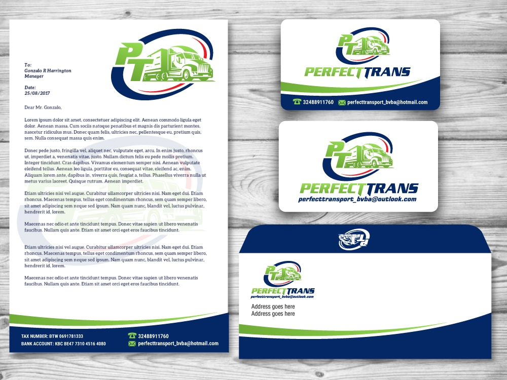 PerfectTrans BVBA logo design by jaize