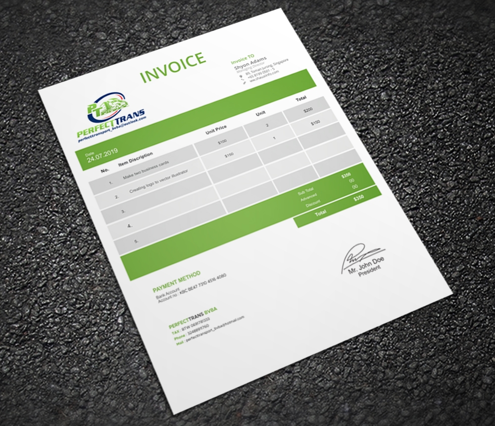 PerfectTrans BVBA logo design by Kindo