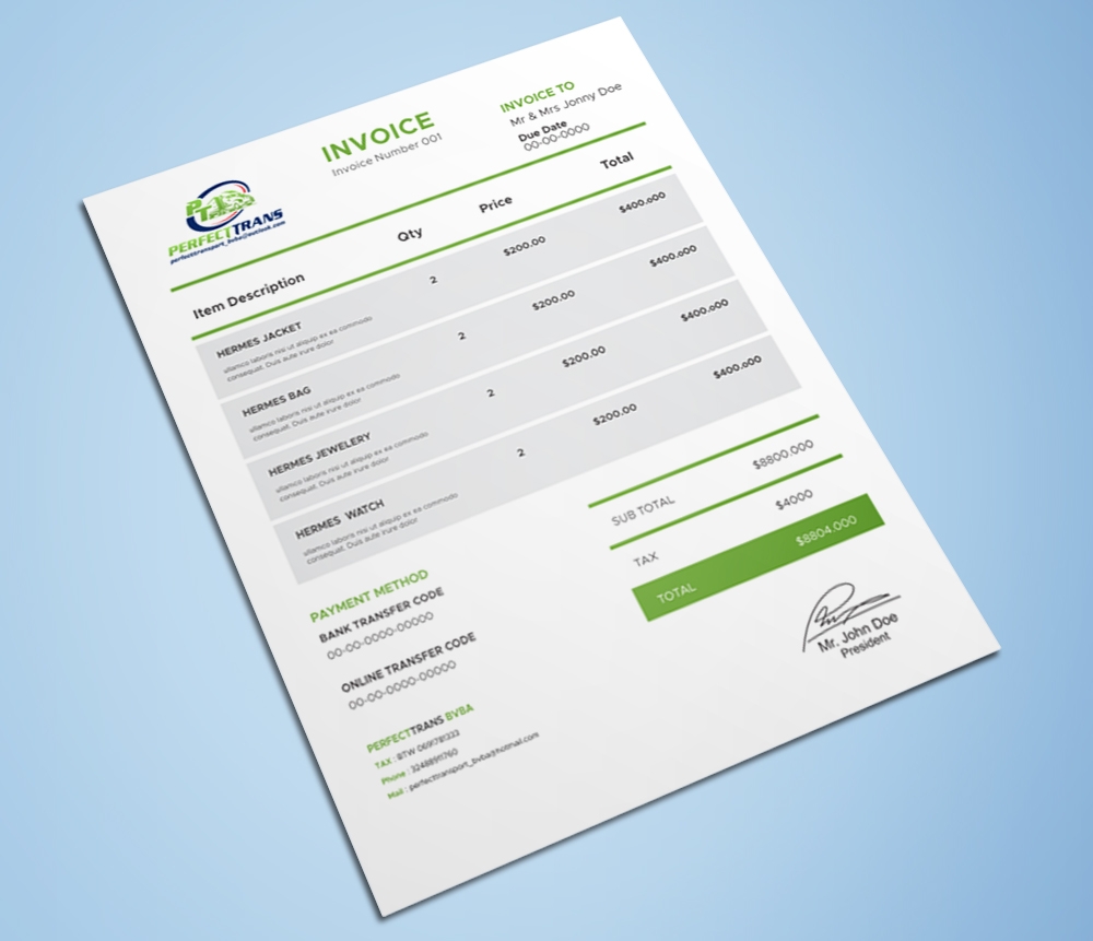 PerfectTrans BVBA logo design by Kindo