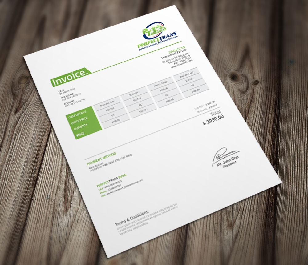 PerfectTrans BVBA logo design by Kindo