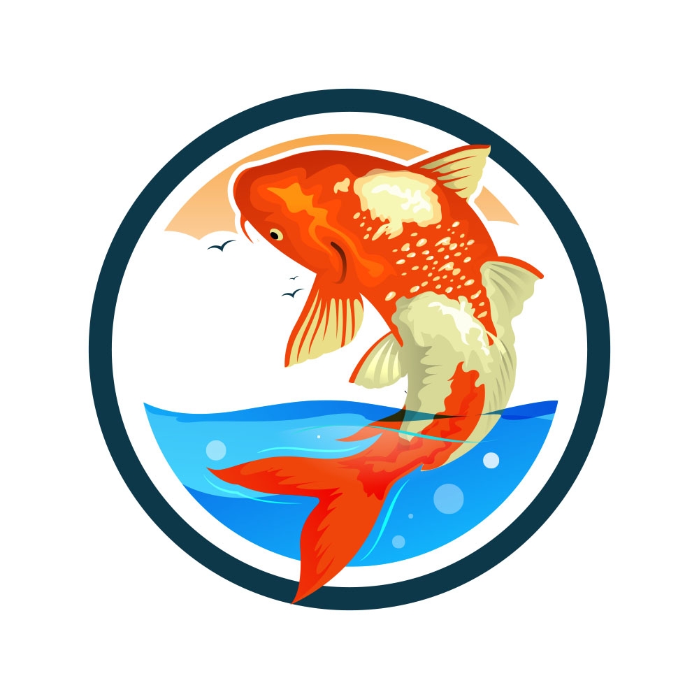 Koi Pond Info Logo Design