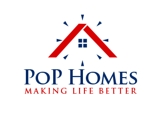 PoP Homes logo design by BeDesign